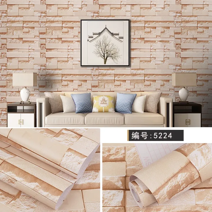 wallpaper self-adhesive bedroom warm waterproof and moisture-proof wallpaper  pure color simple home living room decoration background renovation |  Lazada PH