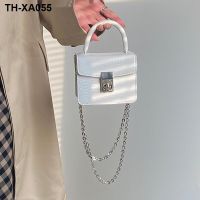 Little sense of all the senior lock bag 2023 new crocodile grain square chain single shoulder bag oblique satchel fashion tide