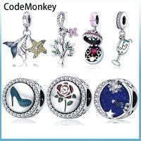 2022 New silver color Ocean 3-piece set Charm Bead Fit Original Pandora Bracelets DIY  Jewelry For Women Gif