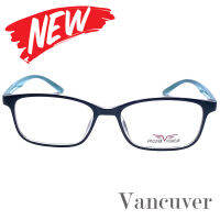 Fashion กรอบแว่นตา สำหรับตัดเลนส์ แว่นสายตา แว่นตา รุ่น Vancuver 3212 C-6 สีดำใส ทรงเหลี่ยม ขาข้อต่อ วัสดุพลาสติกพีซีเกรดเอ เบา เหนียว ไม่แตกหัก