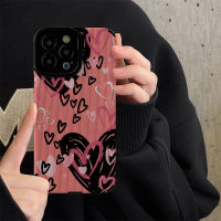 เคสโทรศัพท์ Graffiti Love สำหรับ iPhone 14/13/12/11 Pro Max 12 13 Mini 6 6S 7 8 Plus X XR XS Max เคสหลังนิ่มกันกระแทกแฟชั่นที่สร้างสรรค์เคสโทรศัพท์พร้อมเลนส์กล้องคลุมทั้งหมดฝาครอบป้องกัน