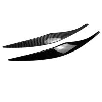 4x for 3-Series E90 E91 320I 330I 2005-2012 Front Headlight Cover Garnish Strip Eyebrow Cover Sticker Glossy Black