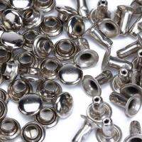 Practical 100 Sets 6mm Round Iron Rivets Rapid Studs for Riveting Decorating Tightening etc. Silver