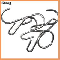 GEORG 30PCS 2.48นิ้วค่ะ ตะขอรูปตัว S เงินสีดำ เหล็กไร้สนิม ชั้นเก็บของติดผนัง ป้องกันสนิมและสนิม ตะขอสแตนเลส S กระถางแขวนผนัง