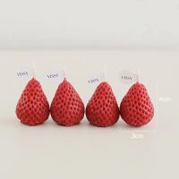 Our Home Decor [พร้อมส่ง] เทียนสตอเบอรรี่4 ชิ้น Strawberry Candle เทียนวันเกิด เทียนตกแต่ง สีแดงสีชมพูเทียนหอม candle อุปกรณ์ประกอบฉากถ่ายภาพ