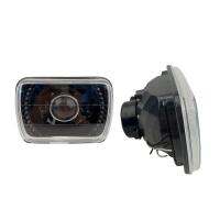 A Pair Car Headlight LED LENS 7 Inch Square Light with 12V H4 Lamp For most Models