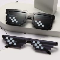 New Funny Glasses Women Men Polygonal Brand Thug Life Sunglasses Mosaic Masculine 8 Bits Style Pixel Sun Glass Fashion Goggles