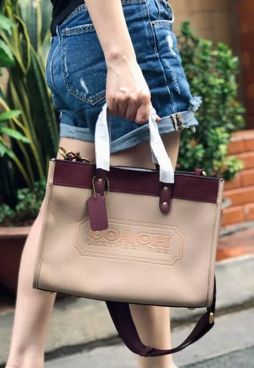 Authentic Coach Field Tote 30 In Colorblock With Coach Badge C6035 -  Taupe/Multi | Lazada PH