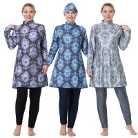 ขนาดบวก3XL-6XL ผู้หญิง burkinis เต็มครอบคลุมเจียมเนื้อเจียมตัว B eachwear มุสลิมอิสลามชุดว่ายน้ำเลดี้อาหรับชุดว่ายน้ำชุดว่ายน้ำมุสลิม