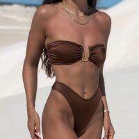 hotx 【cw】 2023 New Color U-shaped Split Back European Womens Pool Swimwear