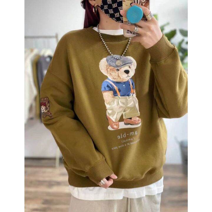 เสื้อแขนยาวหมี-polo-ผ้าสำลี-polo-bear-long-sleeve-shirt