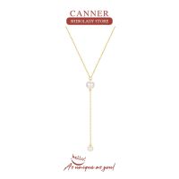 CANNER 2023 New Neck Chain Kpop Pearl Choker Necklace Gold Color Goth Chocker Jewelry On The Neck Pendant Collar For Women