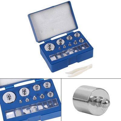 17Pcs 211.1g 10mg-100g Grams Precision Steel Calibration Weight Kit Set with Tweezers for Balance Scale