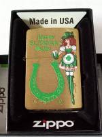 ZIPPO 80996 HAPPY ST. PATRICKS DAY    BRUSHED BRASS  COLOR IMAGE   ของใหม่ไม่ผ่านการใช้งาน  มาพร้อมกล่องตรงรุ่น  รับประกันของแท้นำเข้าจากอเมริกา