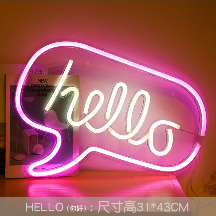 ไฟ-led-neon-sign-hello-good-vibes-usb-rainbow-แขวนผนัง-led-backboard-signboard-สำหรับห้องบาร์ห้องนอน-party-wall-decor