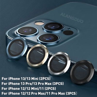 [spot goods66] สำหรับ iPhone 11 12 13 14 Pro Max โลหะเลนส์กล้องกระจกนิรภัยสำหรับ iPhone 13 Pro Max ป้องกันกรณีแหวนกลับป้องกันหน้าจอ