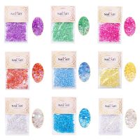 Nail Decoration Candy Color Mermaid Illusion Round Glass Crystal Beads Mixed With Macaron Diamond Jewelry