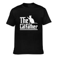 ขายราคาถูก The Catfather Cat Dad Lover เสื้อยืดพิมพ์ลายกราฟิกสำหรับผู้ชาย