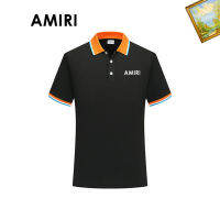 เสื้อยืดผู้ชาย S-3XL Amiris แท้มีปกพิมพ์ลายปักเสื้อโปโลลำลองแนวโน้มแฟชั่นเสื้อสำหรับฤดูร้อนแขนสั้น