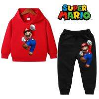 Traje de algodón con capucha de Super Mario Bros para niño Y niña, ropa deportiva con capucha, conjuntos de Pokémon, 2, 5, 6, 7, 8, 9, 10, 11, 12, 13 Y 12 años