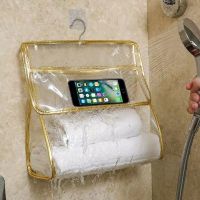 Bathroom waterproof clothes hanging bag bath clothes mobile phone storage bag wa浴室防水衣物挂袋洗澡放衣服手机收纳袋墙上悬挂式大容量置物袋子