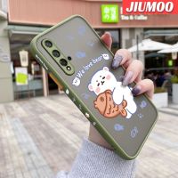 เคส JIUMOO สำหรับ Huawei Nova 5T Honor 20 Pro เคสการ์ตูนหมีน่ารักบางๆเป็นฝ้าดีไซน์ใหม่แข็งกันแรงกระแทกขอบเคสนิ่มใส่โทรศัพท์ปลอกซิลิโคนคลุมทั้งหมดป้องกันเลนส์กล้อง