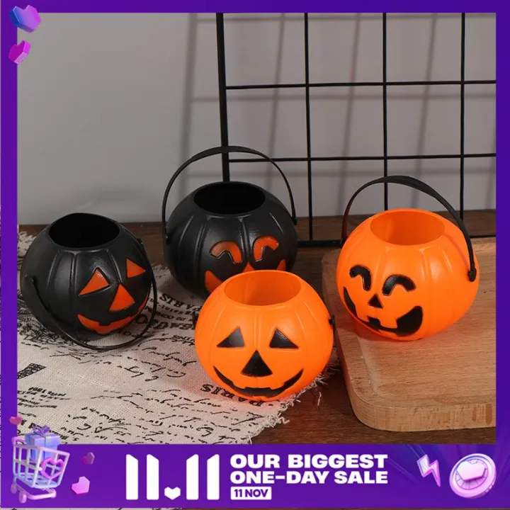 [Eleanor] Halloween Party Props Plastic Pumpkin Bucket Decoration