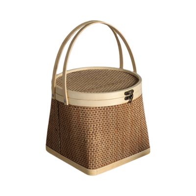 Natural Bamboo Handmade Storage Basket Traditional Article Handicraft