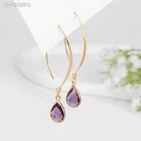 【hot】❁✑✽  Fashion Drop Earring Amethysts Pink Quartzs Pendant Eardrop Dangle Ear Jewelry