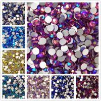 All Sizes AB Colors ss3-ss30 Flat Back Nail Art Non Hotfix Rhinestones 3D Flatbacks Nail Art Decoration Jewelry Crystals