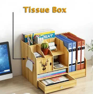 DIY Desktop Organizer Multi-function Wooden Organizer Box Wood 13 Grids  Stand Holder Cosmetic Brush