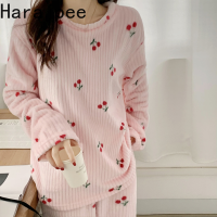 Harajpee Coral Velvet Pajama Set Women Can Wear Out Autumn Winter 2021 New Loose Comfortable Leisure Home Clothes Two-piece Set