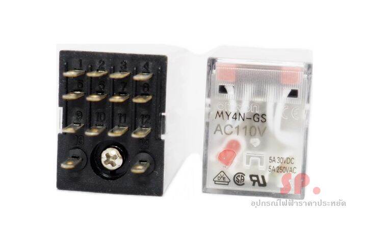 รีเลย์รุ่น-my4n-gs-มีไฟโชว์-พิกัดโหลด-3a-general-purpose-relay-type-my4n-gs-3a-14pin-w-led