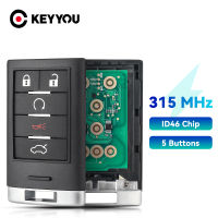 KEYYOU M3N5WY7777A สมาร์ทกุญแจรีโมท Fob 315เมกะเฮิร์ตซ์5ปุ่มสำหรับ Cadillac CTS STS 2008 2009 2010 2011 2012 2013 2014