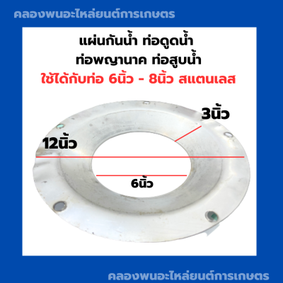 จานรองกระโหลกตูดท่อ 6นิ้ว 8นิ้ว สแตนเลส ท่อพญานาค ท่อดูดน้ำ ท่อสูบน้ำ แผ่นกันน้ำท่อดูดน้ำ จานรองตูดท่อสูบน้ำ จานรองกระโหลกตูดท่อ