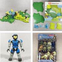 Mega Bloks Construx Halo ตุ๊กตาขยับแขนขาได้บล็อกตัวต่อทหาร Spartan กระเป๋าจำนวนมากของแท้อะนิเมะแผ่นด้านล่างอุปกรณ์เสริมของเล่นของขวัญ