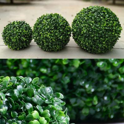 [AYIQ Flower Shop] 13-28เซนติเมตรจำลองพืชลูกประดิษฐ์หญ้าสีเขียวบอลพวงมาลัย Topiary แขวนพืชบ้านตกแต่งสวน