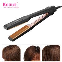 Kemei Professional Hair Curler Corruga Curling Iron for Hair Crimp Corn Perm Splint Flat Wave Iron Ceramic Digital Styling Tool