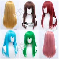 「HSIU Brand」26 Colors 60cm Long Straight Hair Pink Gray White purple Black pink Fiber synthetic wig + Free brand wig net