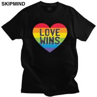 Urban Fashion Lgbt Love Wins T Shirt Men Short Sleeved Summer Gay Pride T-shirt Lgbtq Heart Tshirt Pure Cotton Tee Merch Gift XS-6XL