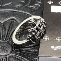 [TOP] Chrome Heart S925 Silver Mountain Tombstone Crown Ring Ring Heavy Distressed