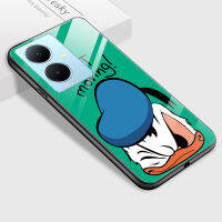 เคส PMP Y78เคสสำหรับ Vivo Y78 5G + 5G การ์ตูนสำหรับเด็กผู้หญิง Micky Minie Donad Duck หมีพูเคสมันวาวกระจกเทมเปอร์ฝาหลัง