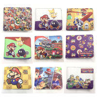 Super Mario Bros ที่หนีบธนบัตรคลิปเงินภาพนักเรียน Bifold PU การ์ตูนผู้ชายผู้หญิงกระเป๋าสตางค์ใบสั้น Dompet Koin อนิเมะสำหรับเด็กชายเด็กหญิงวัยรุ่น0000