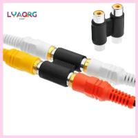 LYAQRG SHOP 2X2 F/f ปลั๊กหัวเปลี่ยนสาย VGA ตัวเมียเป็นอะแดปเตอร์สายเคเบิลเชื่อมดูเอิ้ล RCA ตัวเมีย