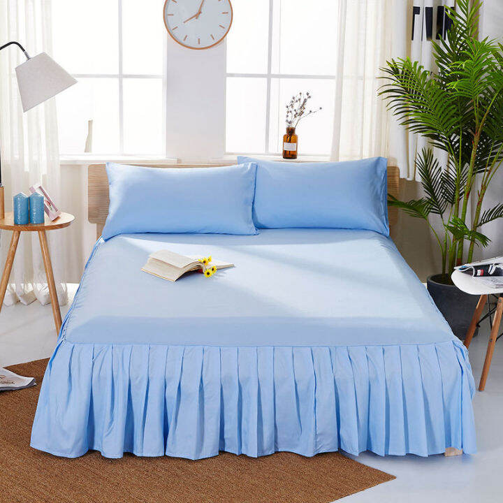 1pc-sanding-bedspread-solid-color-fitted-sheet-cover-soft-non-slip-king-queen-bed-skirt-protector-bed-mat-cover-1-2m1-5m1-8m