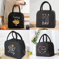 Insulated Lunch Bag Zipper Cooler Tote Thermal Bag Lunch Box Canvas Food Picnic Lunch Bags for Work Handbag Food Pattern