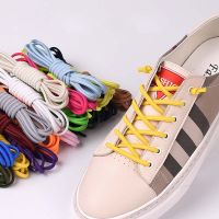 1Pair Round Elastic Shoelaces Semicircle Shoe Laces For Kids and Adult Sneakers Quick Lazy Metal Lock Laces Shoe Strings