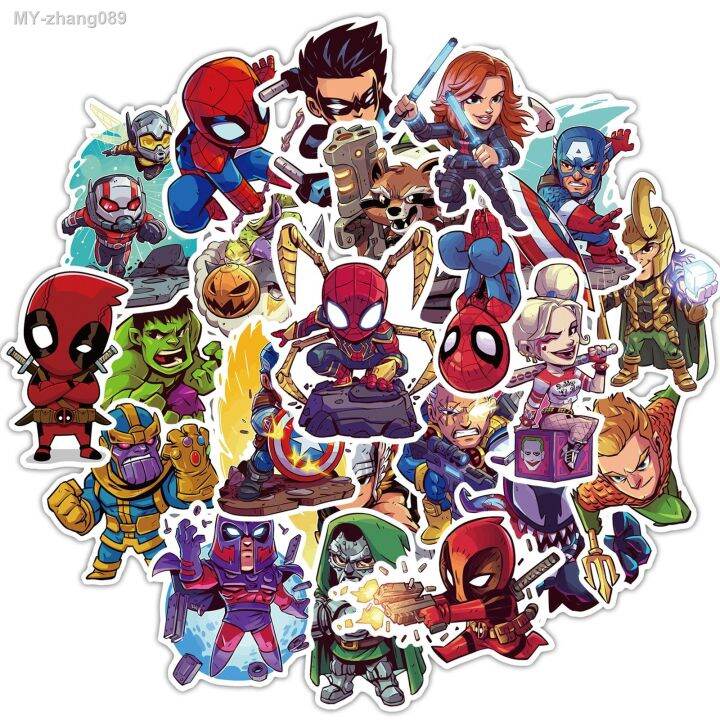 10/50pcs Cartoon Disney Marvel Stickers Cool The Avengers Waterproof