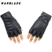 Dudu Shop WarBLade ถุงมือครึ่งนิ้วผู้หญิง,ถุงมือหนังนุ่มระบายอากาศสำหรับเต้นรำปาร์ตี้โชว์ G147ครึ่งปลอกสวมนิ้วสีดำของผู้หญิง