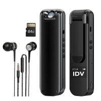 Losfom ตัวกล้อง Z05 1080P HD เครื่องเล่น MP3เครื่องเล่นเพลงสวมใส่ร่างกายกล้องที่มี64G การ์ดความจำกล้องแบบสวมใส่ได้พร้อมหูฟังเลนส์หมุน180 ° กล้องติดร่างกายสำหรับการขี่กีฬาการเดินทางกลางแจ้ง